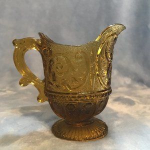 Vintage Portieux Vallerysthal "Louis XV" Amber Glass Creamer